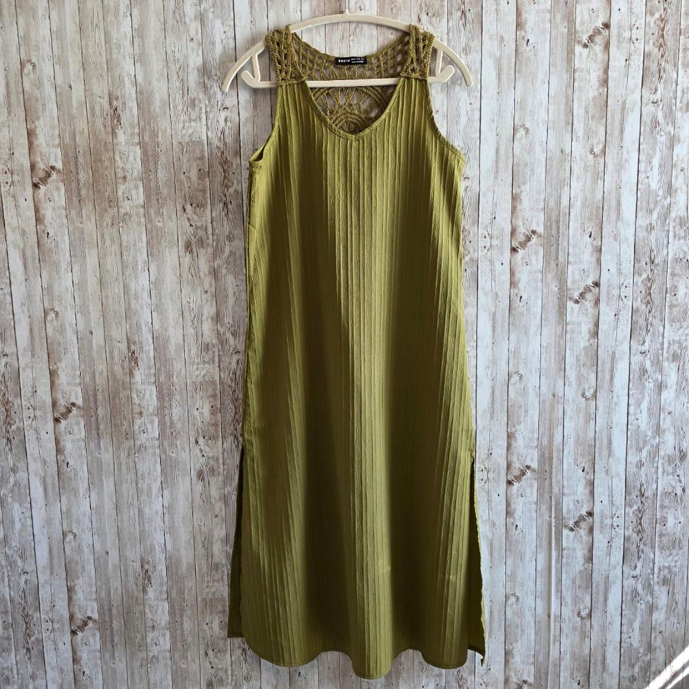 Women's SHEIN Olive Green Long Dress Size S - Picture 3 of 8